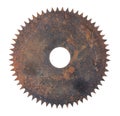 Rusted circular saw isolated