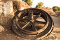 Rusted cog on the trail Royalty Free Stock Photo