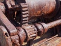 Rusted cogs and gears on an old broken industrial machine Royalty Free Stock Photo