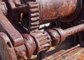 Rusted cogs and gears on an old broken industrial machine Royalty Free Stock Photo