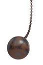 Rusted Construction Wrecking Ball on White Background Royalty Free Stock Photo