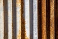 Rusted corrugated sheet metal siding background Royalty Free Stock Photo