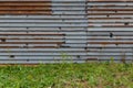 rusted corrugated steel sheets background and texture Royalty Free Stock Photo