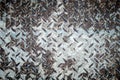 Rusted diamond steel plate background texture