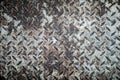 Rusted diamond steel plate background texture