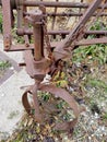 Rusted farm equipment gears