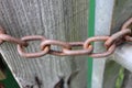 Rusted heavy duty chain outdoors Royalty Free Stock Photo