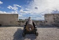 Rusted iron canon mounted on top of an old fort. Royalty Free Stock Photo