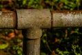 Rusted iron pipe joints Royalty Free Stock Photo