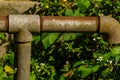 Rusted iron pipe joints Royalty Free Stock Photo