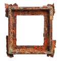 Rusted Iron Square Frame on Transparent Background - Ai Generated Royalty Free Stock Photo