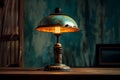 Rusted Iron Table Lamp (Generative AI)