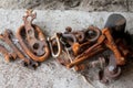 Rusted iron tools