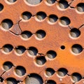 Rusted mesh pattern with heavy corrosion Royalty Free Stock Photo