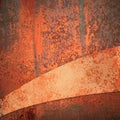 Rusted metal background with diagonal curved stripe with copyspace Royalty Free Stock Photo