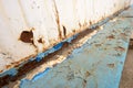 Rusted Metal Blue Girder and Flaking Paint Royalty Free Stock Photo