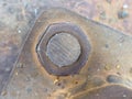 Rusted Metal bolt closeup