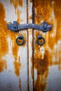 Rusted metal door handle Royalty Free Stock Photo