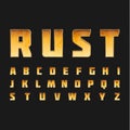 Rusted metal font design Royalty Free Stock Photo