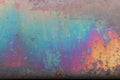 Rusted Metal On Junkyard Vehicle Creates Colorful Grunge Texture