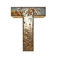 Rusted metal letter T