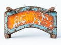 Rusted metal object placed on a clean white background highlighting texture and color contrast Royalty Free Stock Photo