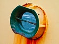 Rusted Metal Porthole on Ship Gunwale Royalty Free Stock Photo