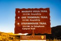 Rusted Metal Sign for Marufo Vega Trail Area In Big Bend