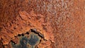 Chemical reaction of iron with moisture and air leading to rust Royalty Free Stock Photo