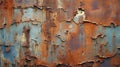 A rusted metal surface with holes in it