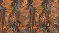 Rusted metal texture with holes, rust game design. Seamless background covered with brown ferruginous spots. Old damaged Royalty Free Stock Photo