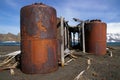 Rusted metal Whalers Bay Antarctica Royalty Free Stock Photo