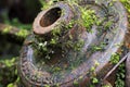 Rusted metal wheel spindle