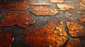 Rusted Metallic Surface Hexagonal Pattern Texture Royalty Free Stock Photo