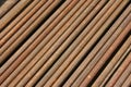 Rusted ms steel pipes diagonally arranged background Royalty Free Stock Photo