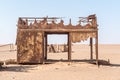 Rusted oil drilling rig between Henties Bay and Torra Bay Royalty Free Stock Photo