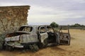 Rusted old car in the outback Royalty Free Stock Photo