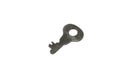 A rusted, old safe deposit box key isolated on a white background Royalty Free Stock Photo