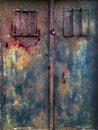 Rusted Old Sheet Metal Closed Door Royalty Free Stock Photo