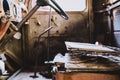 Rusted out springs and interior of an old truck Royalty Free Stock Photo