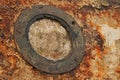 Rusted porthole on the ship Royalty Free Stock Photo