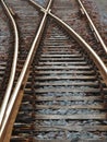 Rusted railroad tracks