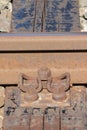 Rusted railway ties