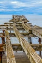 Rusted remains of the sea mooring Royalty Free Stock Photo