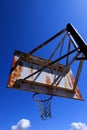 Rusted Rusty Old Basketball Hoop Outside Blue Sky Royalty Free Stock Photo