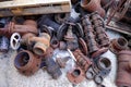 Rusted Scrap Metal Parts Royalty Free Stock Photo