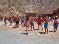 Rusted Shipwreck on Yellow Sand Navagio Beach, Zakynthos, Greece Royalty Free Stock Photo