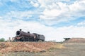 Rusted steam locomotive at the railway station in Klipplaat Royalty Free Stock Photo