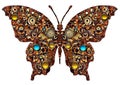 Rusted Steampunk Butterfly Isolatedâ AI Generated 3D Illustration