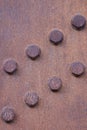 Rusted steel bridge rivet study IV